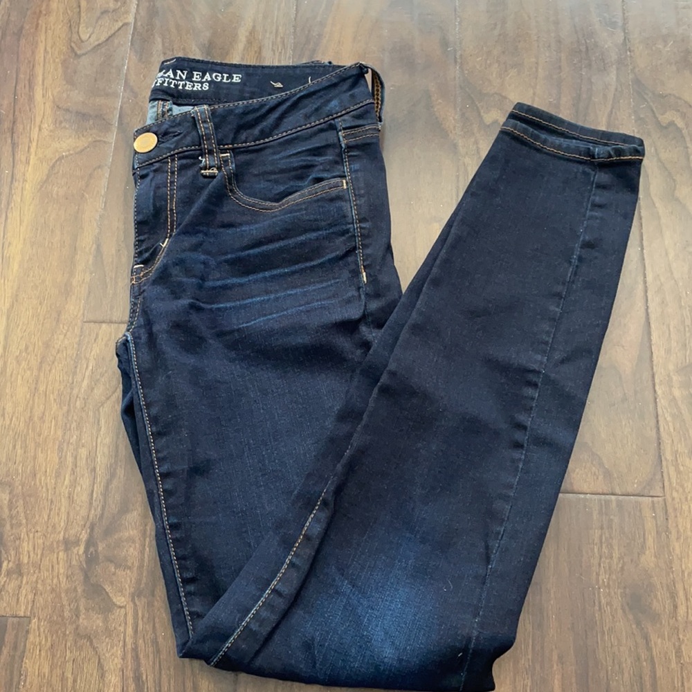 American Eagle Dark Wash Jeggings Super Stretch